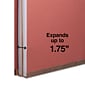 Staples 60% Recycled Pressboard Classification Folder, 1-Divider, 1.75" Expansion, Legal Size, Brick Red, 20/Box