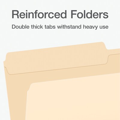 Pendaflex Heavy Duty File Folder, 1-Tab, Assorted, Legal Size, Manila, 100/Box (1007052)