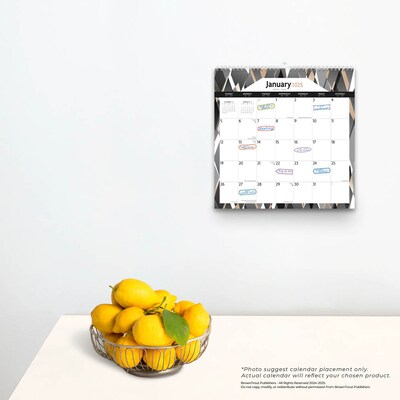 2025 BrownTrout Ebony and Ivory 12" x 12" Monthly  Wire-O Wall Calendar (9781975478490)