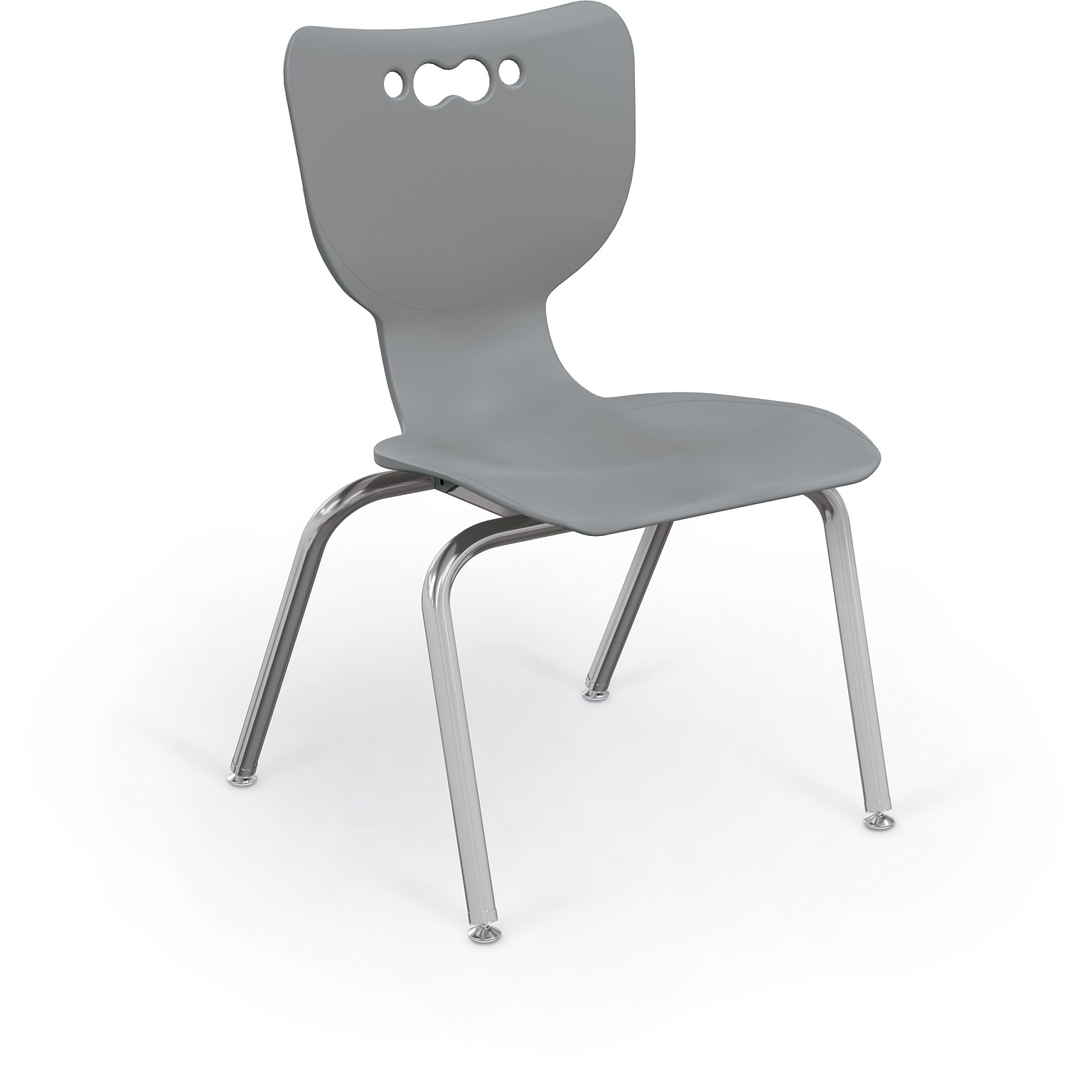 MooreCo 14 Hierarchy Student Chair with 4 Legs, Grey/Chrome Base (703673595407)