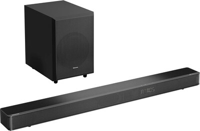 Hisense 3.1.2 Dolby ATMOS Soundbar with Wireless Subwoofer, Black (AX3125H)