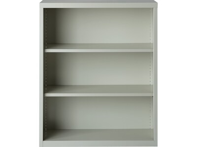 Hirsh HL8000 Series 42"H 3-Shelf Bookcase with Adjustable Shelves, Light Gray Steel (21991)