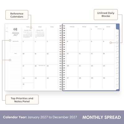 2027 Blue Sky Sincerely Jules 8 x 10 Monthly Planner, Blue (164253)