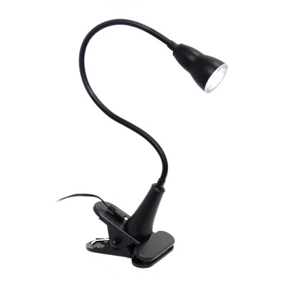 Creekwood Home Sleek Essentials 22.75 Basic Clip On LED Light with Flexible Gooseneck, Black (CWD-1