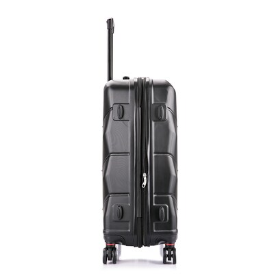 DUKAP Zonix 26" Hardside Suitcase, 4-Wheeled Spinner, TSA Checkpoint Friendly, Black (DKZON00M-BLK)
