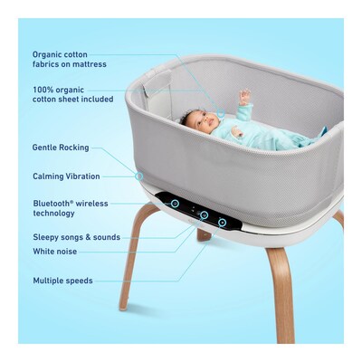 Graco SmartSense Soothing Baby Bassinet, Luna (2217296)