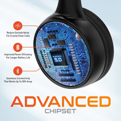 Delton 10X Wireless Noise-Canceling Bluetooth Over-the-Head Mono Computer Headset, Black (DBTHEAD10XBTDL)