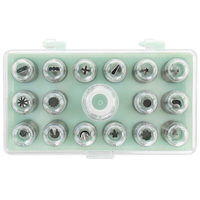 Martha Stewart Stainless Steel Assorted Cake Decorating Nozzles, 16 Piece (935117932M)