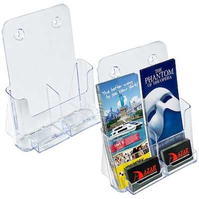 Azar 8.5 x 11 Brochure Holder, Desktop/Countertop, Vertical/Horizontal, Acrylic, Clear, 2/Pack (252387-2PK)