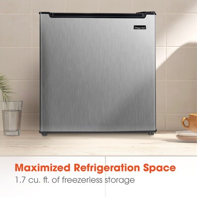 Magic Chef Adjustable Temperature Control Mini Refrigerator, 1.7 Cu. Ft., Stainless Steel (HMAR170STE)
