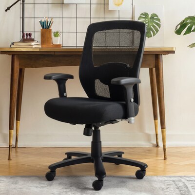 Quill Brand® Driscott Mesh Back Fabric Managers Big & Tall Chair, Black (28354)