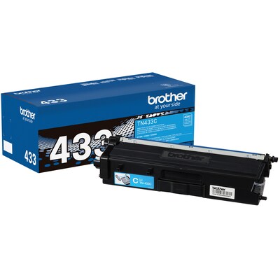 Brother TN-433 Cyan High Yield Toner Cartridge, Print Up to 4,000  Pages