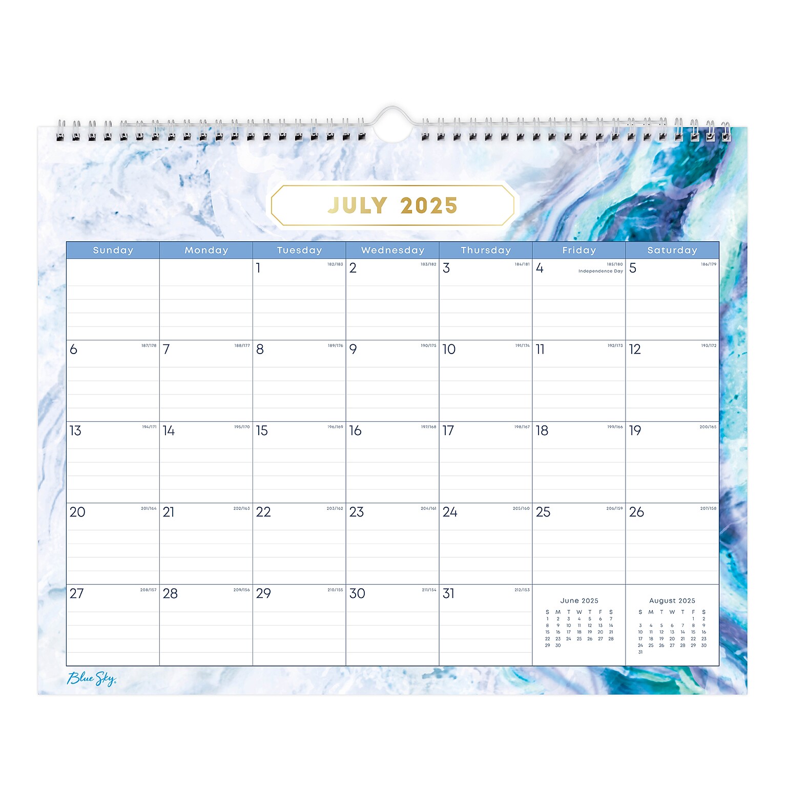 2025-2026 Blue Sky Gemma 15 x 12 Academic Monthly Wall Calendar (147010-A26)