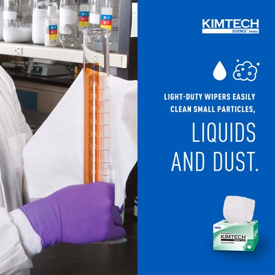 Kimtech SCIENCE KIMWIPES Delicate Task Durable Fibers Cleaning Wipers, 8.4" x 4.4", White, 286 Wipers/Box, 30/Carton (34120)