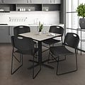 Regency 36-inch Square Laminate Table with 4 Chairs, Black (TB3636PL44BK)