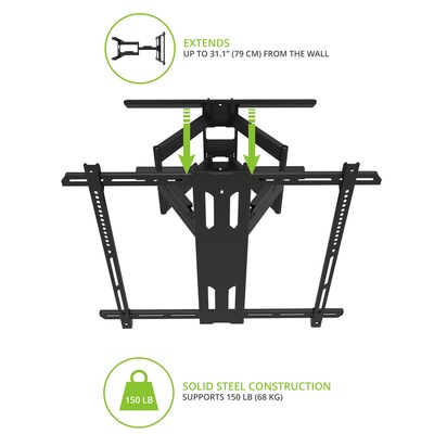 Kanto Long Extension Full Motion TV Wall Mount for 50" - 100" TVs, Black (PDX700)
