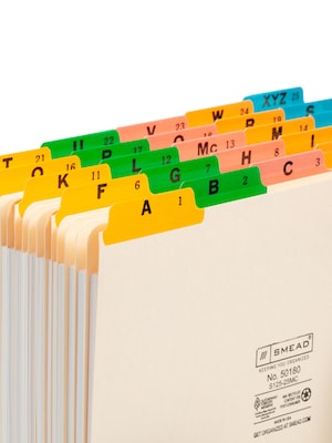 Smead Hanging File Folder Tabs, 5-Tab, Manila, 25/Set (50180)