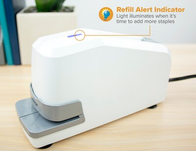 Bostitch Impulse 30 Electric Desktop Stapler, 30-Sheet Capacity, White (02011)