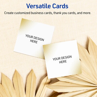 Avery Gold Blush Pattern Matte Blank Card, White, 120/Pack (S00-EWH)