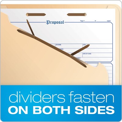 Pendaflex Classification Folder, 2-Dividers, 2 1/2" Expansion, Letter Size, Manila, 10/Box (24000P)