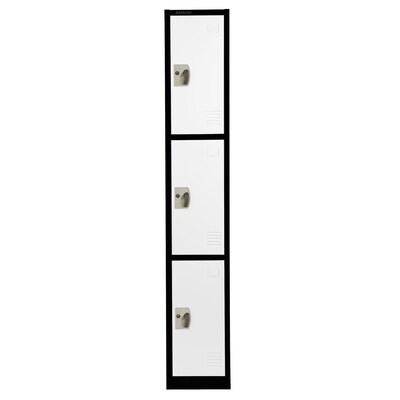 AdirOffice 72'' 3-Tier Black and White Storage Locker (ADI629-203-B-W)