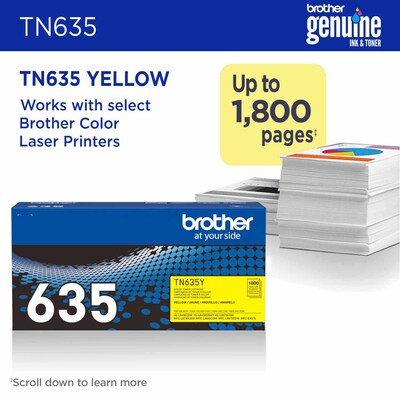 Brother TN635 Standard Yield Yellow Toner Cartridge (TN635Y)