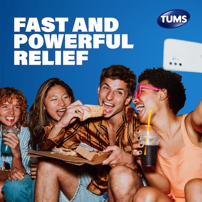 TUMS Extra Strength Smoothies Antacid Chewable Tablets, Assorted Fruit Flavors, 12 Tablets/Bottle (74060)