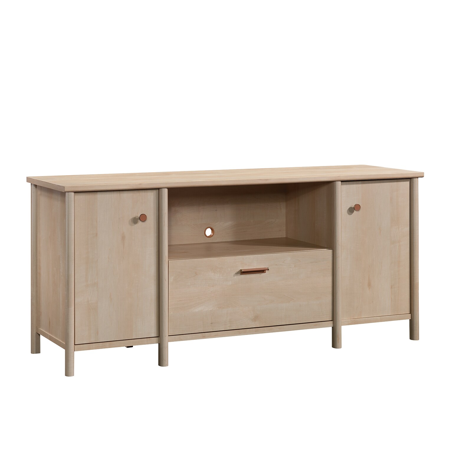 Sauder Whitaker Point 30H Storage Credenza with 3 Shelves, Natural Maple (429375)