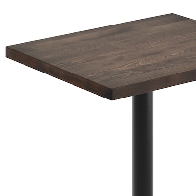 Flash Furniture Bennett Wooden Commercial Indoor Table, 30" x 24", Dark Brown Top/Black Base (GSF2430DBT2222)