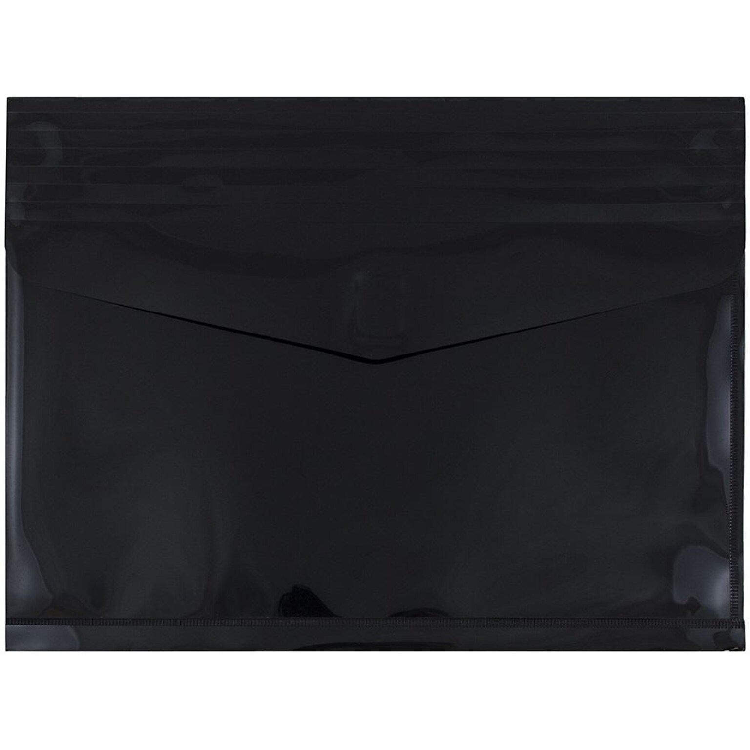 JAM Paper Premium Plastic Document File, Letter, Black, 3/Pack (218V2BLX3)