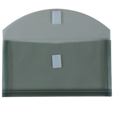 JAM Paper Premium Plastic Filing Envelope with Hook & Loop Closure, Gray, 3/Pack (921V1SMX3)