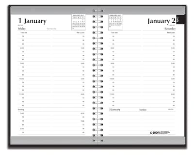 2027 House of Doolittle 5 x 8 Daily Standard Appointment Book, Faux Leather Cover, Black (28802-27)
