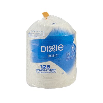 Dixie Basic Light-Weight Paper Bowl by GP PRO, 12 oz., White, 1000/Carton (DBB12W)