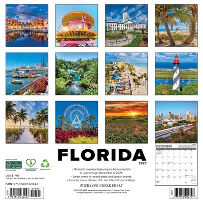 2027 Willow Creek Florida  12 x 12 Monthly Wall Calendar (60247)