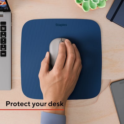 Staples TECH Non-Skid Mouse Pad, Blue, 2/Pack (ST63288)