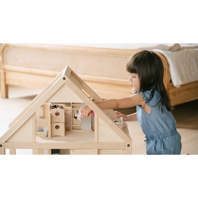 PlanToys Wooden My First Dollhouse, 24.5 x 16.6 x 22.6, Natural (PTS7110)
