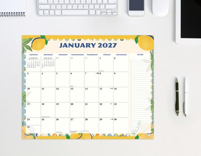 2027 Willow Creek Mediterranean Moments 14.25" x 11.25" Monthly Desk or Wall Calendar, Assorted Colors (64832)