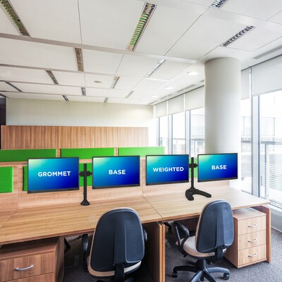 Mount-It! Dual Monitor Stand, Up To 27" Monitors, Black (MI-792)