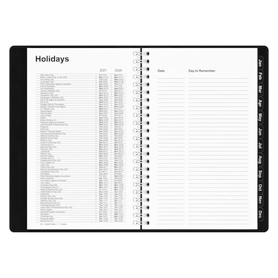 2027 Staples 5" x 8" Weekly & Monthly Appointment Book, Faux Leather Cover, Black (ST58454-27)