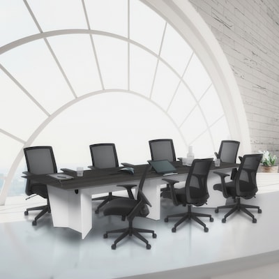 Regency Array 144W x 48D Conference Table with Grommet, Ash Grey/White (ACT14448AGWH)