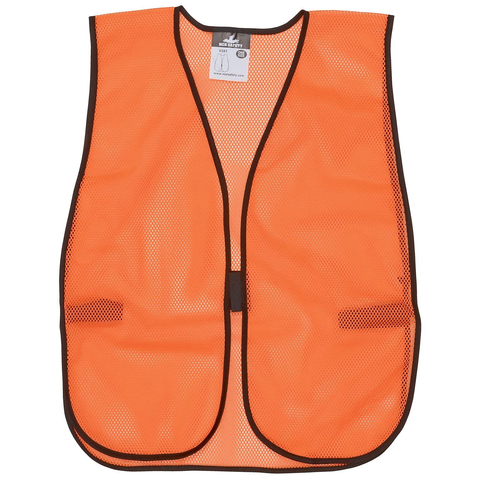 MCR Safety V201 High Visibility Sleeveless Safety Vest, Orange, One Size, 12/Pair