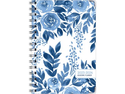 2023-2024 Global Printed Products Blue Bloom 5.5 x 8 Academic Weekly & Monthly Planner (AY23-03-S)