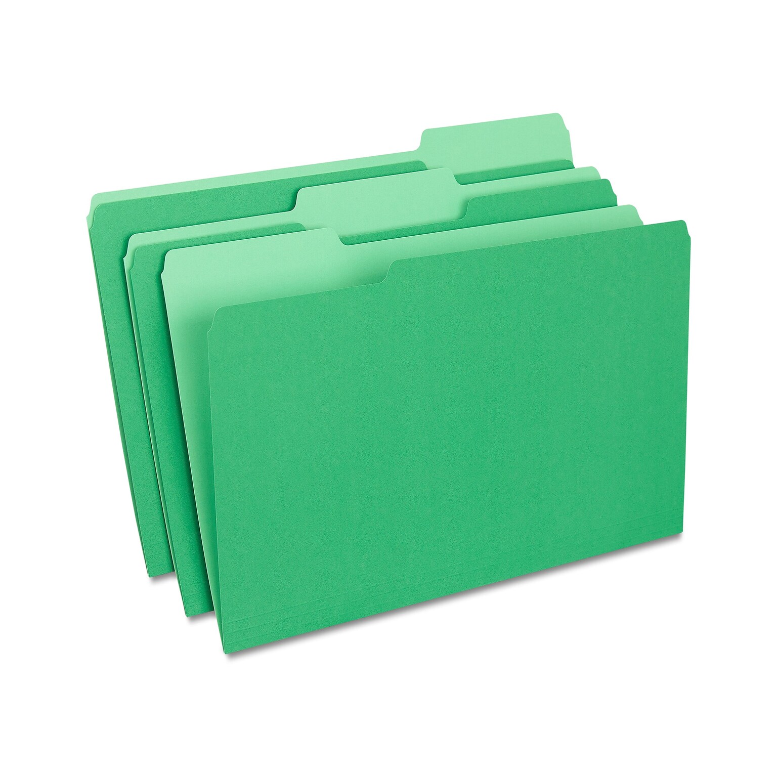 Staples File Folders, 1/3-Cut Tab, Legal Size, Green, 100/Box (ST224584-CC)