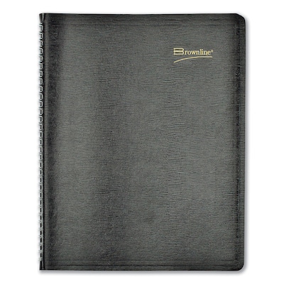 2026 Brownline Essential Collection 8.5 x 11 Weekly Appointment Book, Faux Leather Cover, Black (REDCB950BLK)