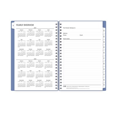 2027 Blue Sky Solid Periwinkle 5" x 8" Calendar Year Weekly & Monthly Planner, Plastic Cover (161818)