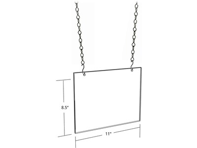 Azar Wall Hanging Sign Holder, 8.5 x 11, Clear Acrylic, 4/Pack (172714)