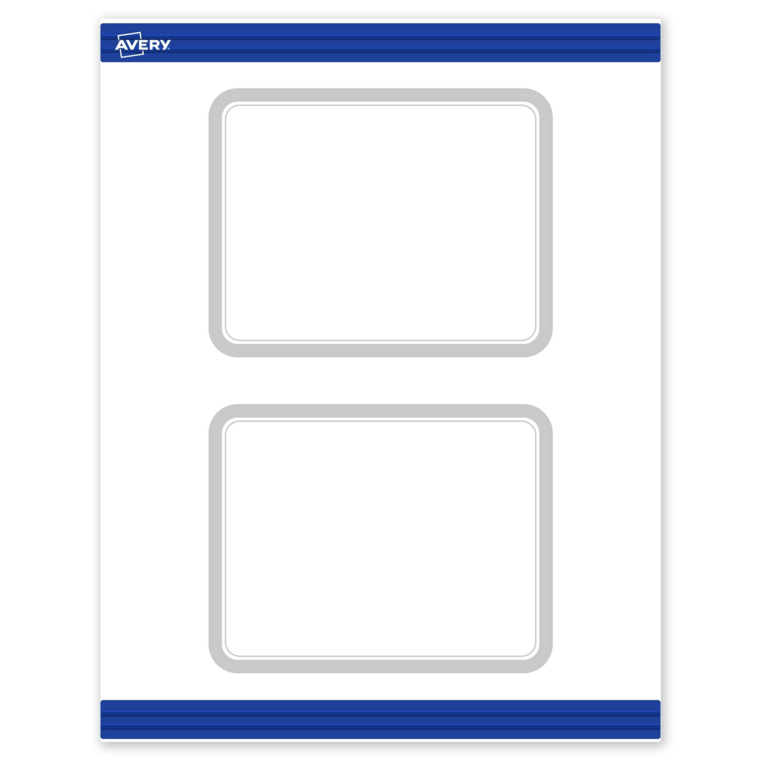 Avery Silver Border Matte Blank Card, White, 20/Pack (S00-F3F)