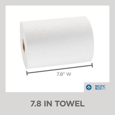 Pacific Blue Basic Recycled Hardwound Paper Towels, 1-ply, 350 ft./Roll, 12 Rolls/Carton (28706)