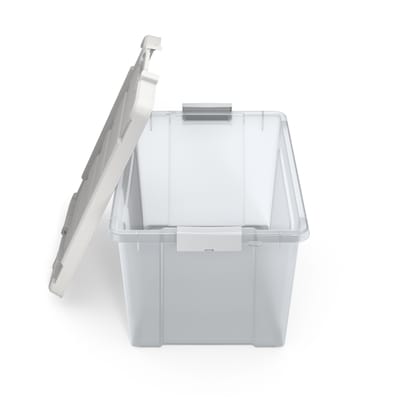 Staples 20 Qt. Latch Lid Storage Bin, Clear (270018/250296)