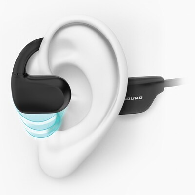 OPN Sound Aperto Wireless Open-Ear Neckband Headphones with Microphone, Bluetooth, Black (OS1000DA)